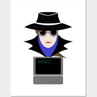 Lady Black (Cauc W/Computer): A Cybersecurity Design Posters and Art